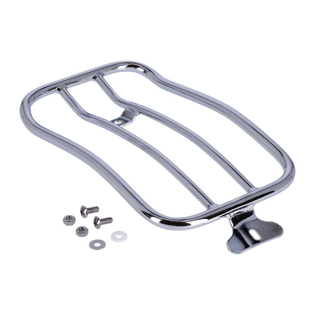 Solo seat luggage rack, 7". Chrome — 18-20 FXLR Low Rider 107. With solo seat