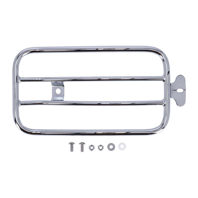 Solo seat luggage rack, 7". Chrome — 18-20 FXLR Low Rider 107. With solo seat