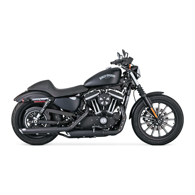 Vance & Hines, Twin slash 3" slip-on PCX mufflers. black — 14-20 XL Sportster