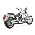 Vance & Hines, 3" twin slash slip-on PCX mufflers. chrome — Softail: 07-17 FLSTF; 10-17 FLSTFB; 00-07 FXSTD; 07-08 Softail CVO. (International models may require minor mount bracket modification)