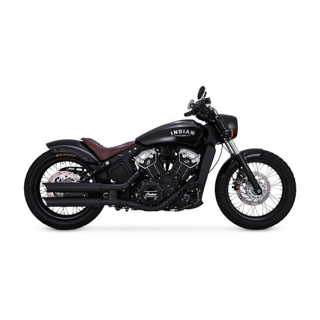 Vance & Hines, Twin slash 3" slip-on PCX mufflers. black — 2015-2022 Indian Scout
