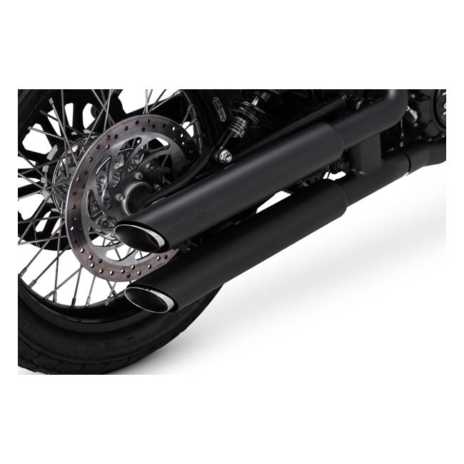 Vance & Hines, Twin slash 3" slip-on PCX mufflers. black — 2015-2022 Indian Scout