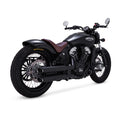Vance & Hines, Twin slash 3" slip-on PCX mufflers. black — 2015-2022 Indian Scout