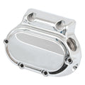 Transmission end cover smooth, cable clutch. Chrome — 87-06 Softail; 87-06 FLT/Touring; 91-05 Dyna. (Excl. all FXR) (NU)