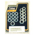 Colony, transmission side cover nut kit. Chrome Hex