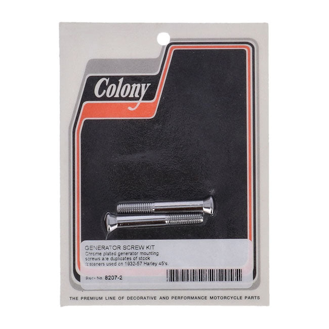 Colony, generator mount kit. Chrome. OEM style — 37-57 45" Flathead (NU)