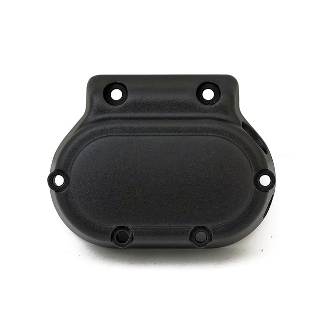 Transmission end cover smooth, cable clutch. Black — 87-06 Softail; 87-06 FLT/Touring; 91-05 Dyna (NU)
