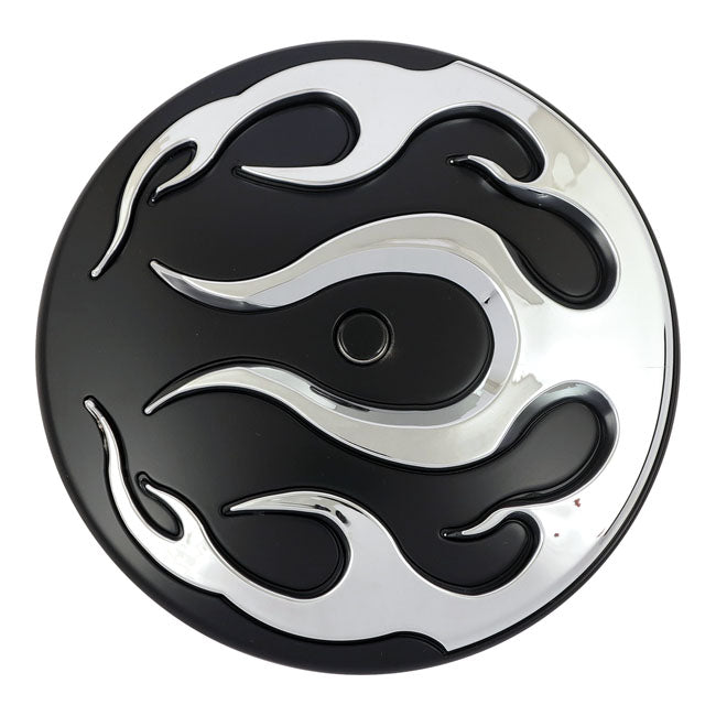 Flame air cleaner cover insert — 99-15 Twin Cam (Excl. 08-15 Dyna; 13-15 FLT/Touring; Trike) (NU)