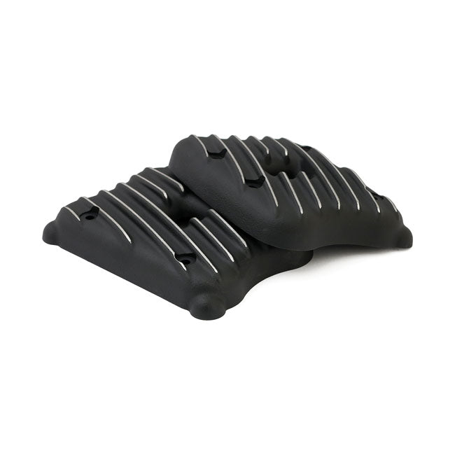 EMD, Sportster Ribster rocker cover set. Black Cut — 04-22 XL Sportster (NU)