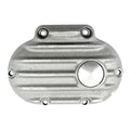 EMD transmission end cover, cable clutch. Raw — 07-17 Softail; 06-17 Dyna; 07-13 (NU) FLT/Touring; 14-16 (NU) FLHR/C FLT/Touring without fairings