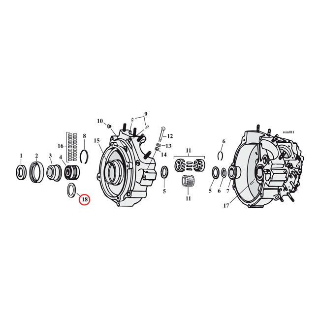 Sprocket shaft bearing spacer shim .106" — 69-02 Big Twin; Twin Cam B (NU)