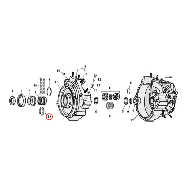 Sprocket shaft bearing spacer shim .108" — 69-02 Big Twin; Twin Cam B (NU)