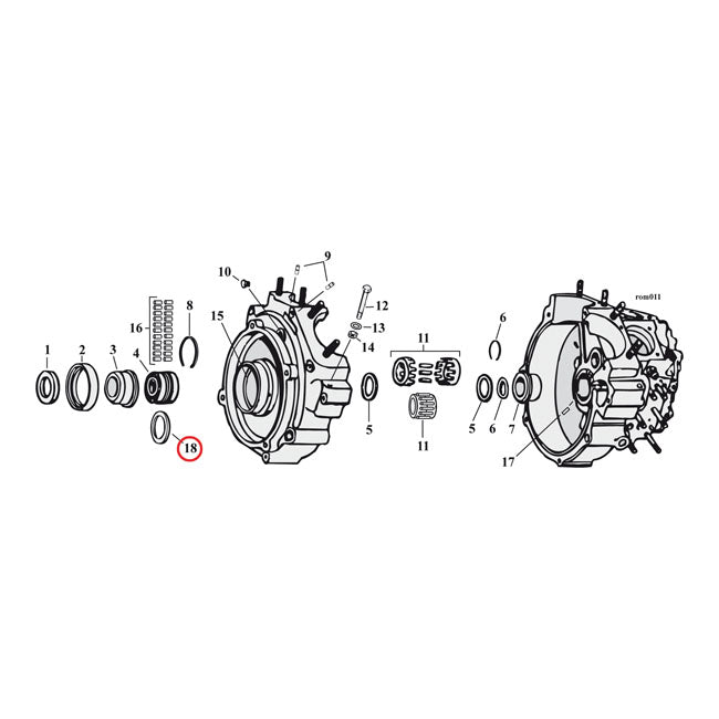 Sprocket shaft bearing spacer shim .110" — 69-02 Big Twin; Twin Cam B (NU)