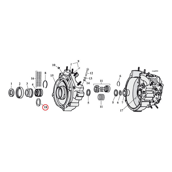 Sprocket shaft bearing spacer shim .112" — 69-02 Big Twin; Twin Cam B (NU)