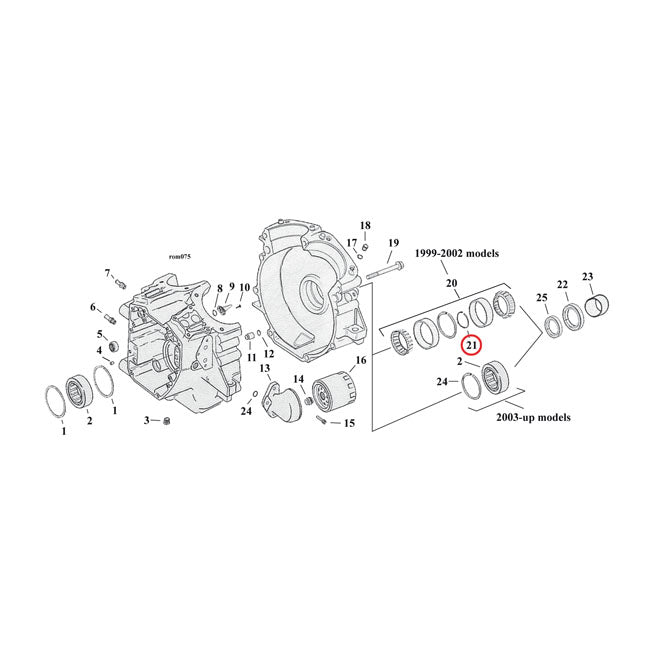 Sprocket shaft bearing spacer shim .114" — 69-02 Big Twin; Twin Cam B (NU)