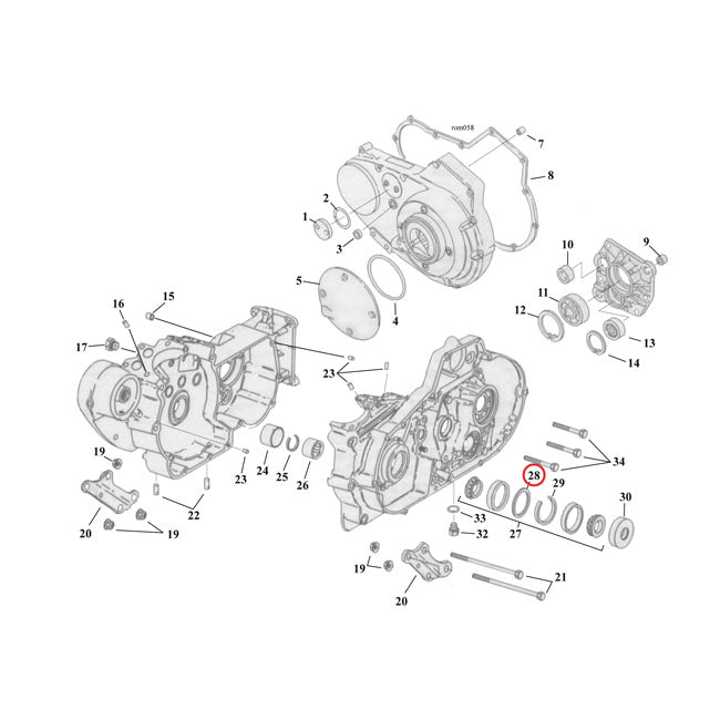 Sprocket shaft bearing spacer shim .098" — 77-03 XL Sportster (NU)
