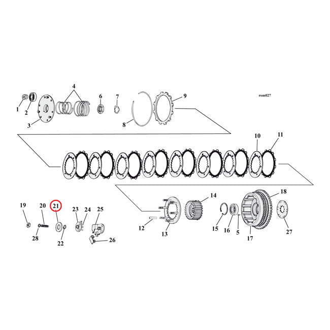 Washer, outer clutch ramp