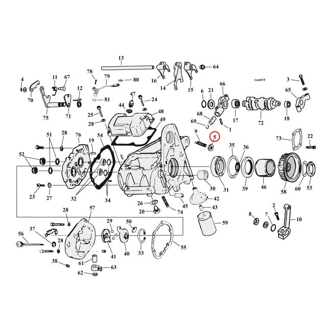 Jam nut, shift arm adjuster screw