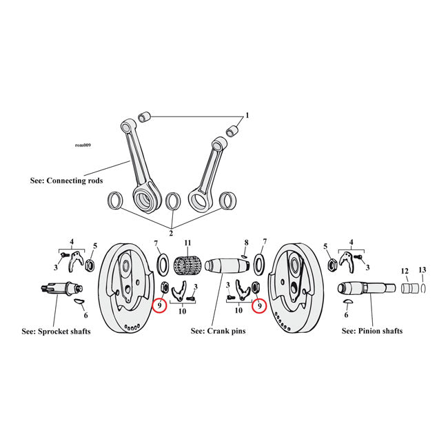 Nut, pinion and sprocket shaft — 54-E81 XL Sportster (NU)