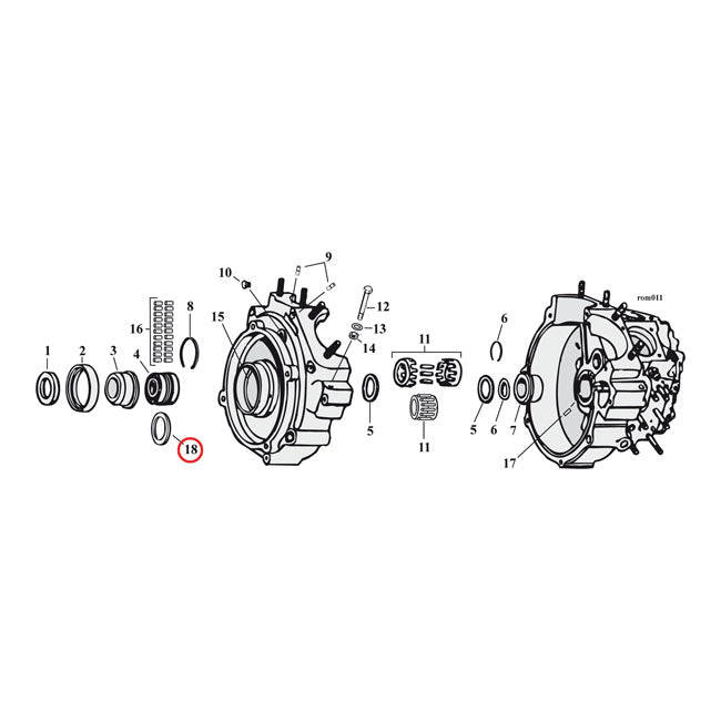 Sprocket shaft bearing spacer shim .094"