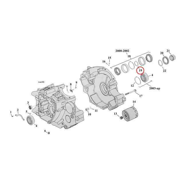 Sprocket shaft bearing spacer shim .100" — 69-02 Big Twin; Twin Cam B (NU)