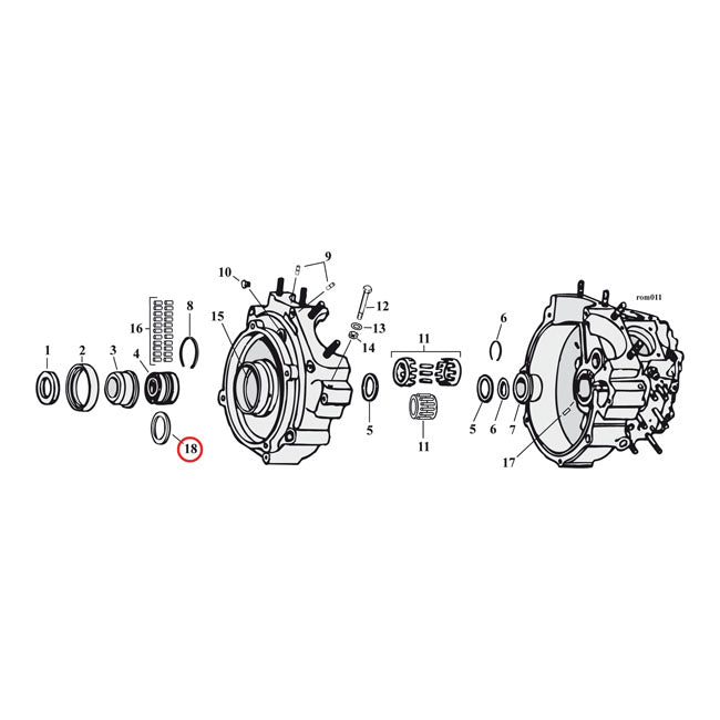 Sprocket shaft bearing spacer shim .104" — 69-02 Big Twin; Twin Cam B (NU)