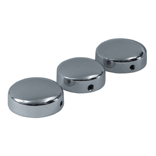 Triple tree nut cover set. Chrome — 88-90 XL Sportster; 87-90 FXR (NU)