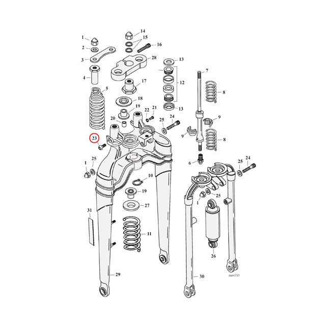 Screw, softail springer fork — 88-06 FXSTS; 97-09 FLSTS (NU)