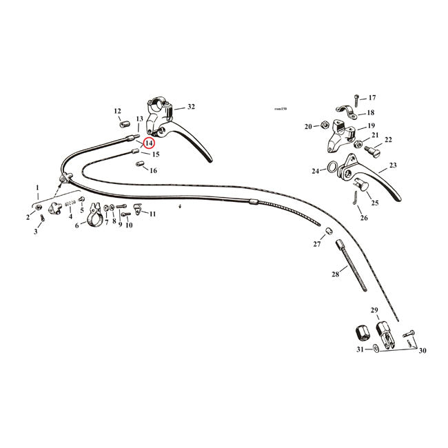 Brake cable front, kit