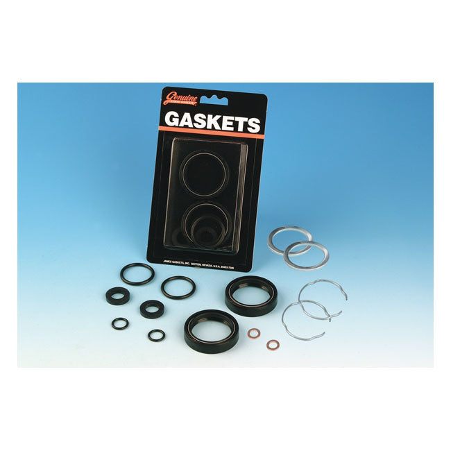 James, fork seal rebuild kit. 41mm fork tubes — 84-86 FXWG; 84-17 Softail (Excl. 13-17 FXSB); 93-05 FXDWG; 12-16 Dyna FLD; 84-13 FLT/Touring (NU)