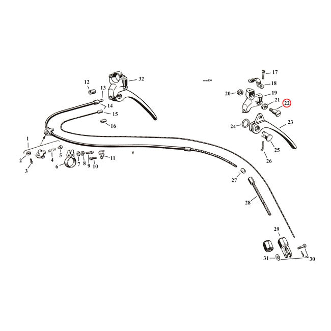 Screw, handlebar brake lever pivot — 28-40 45" SV STYLE