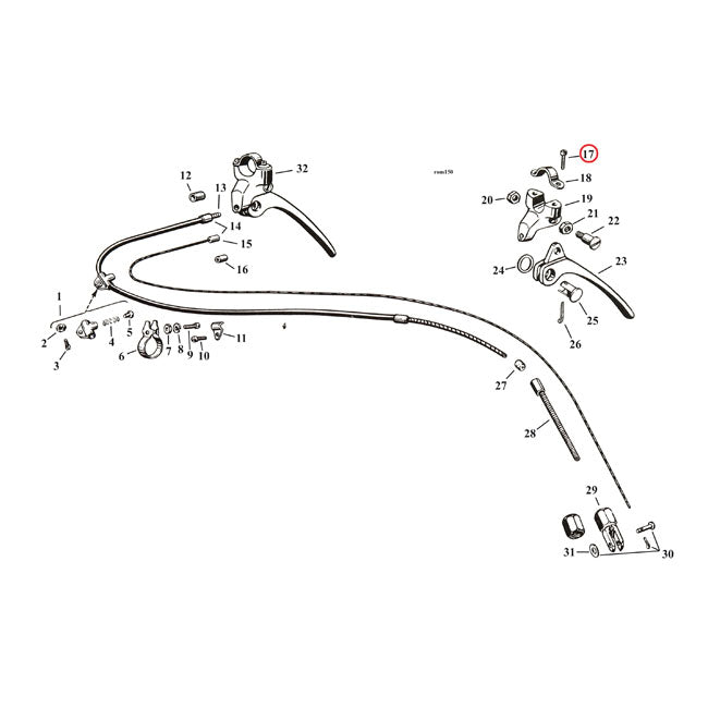 Screw, brake lever bracket clamp — 28-40 45"