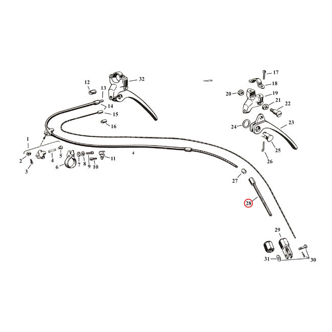 Adjuster screw, front brake cable — 29-52 45" SV