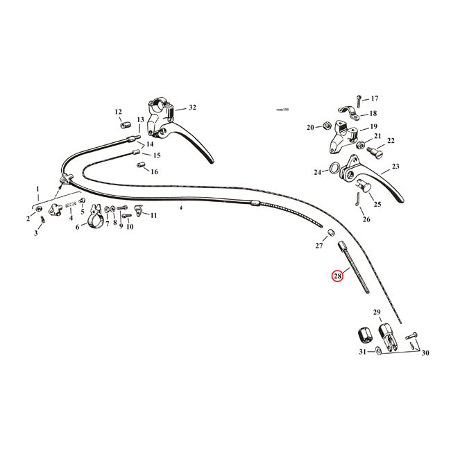 Adjuster screw, front brake cable — 29-52 45" SV