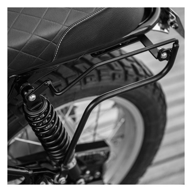 LongRide, saddlebag holder. Black — Royal Enfield: 18-22 Interceptor 650; 14-22 Continental GT 650