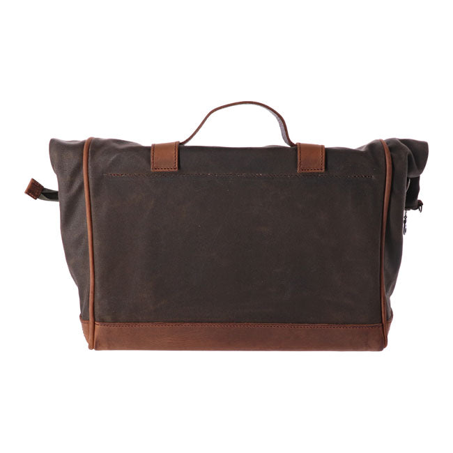 Longride, click-on Old Chopper saddlebag waxed cotton. Khaki — Universal