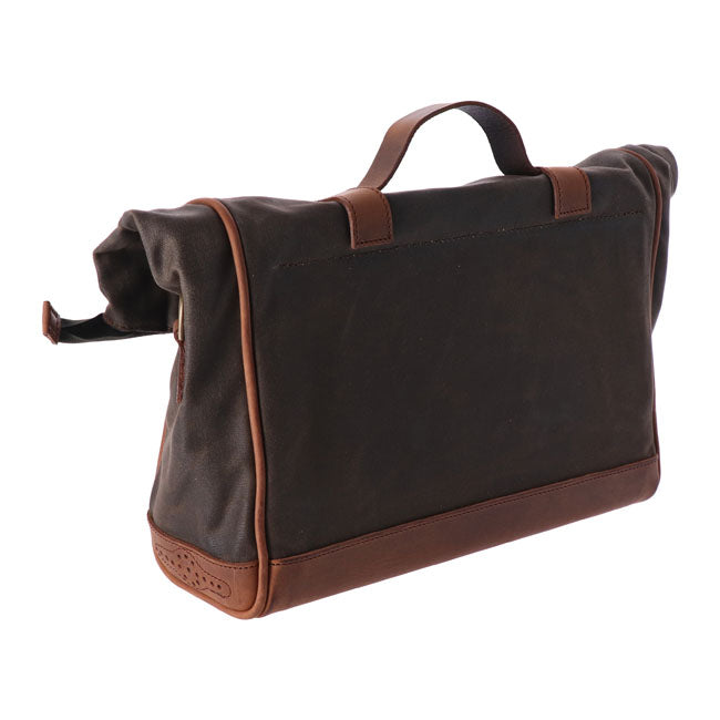 Longride, click-on Old Chopper saddlebag waxed cotton. Khaki — Universal