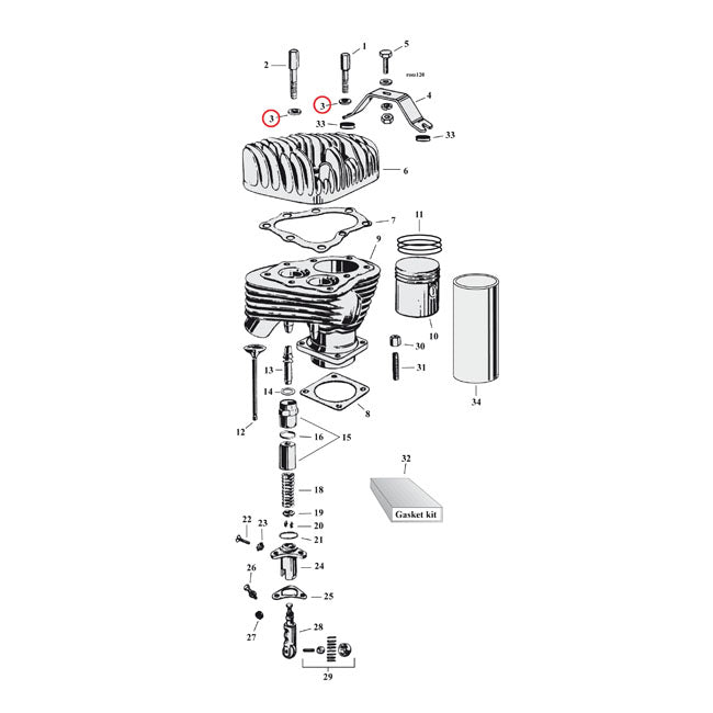 Washer, headbolt long