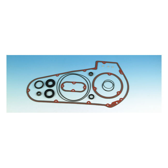 James, primary cover gasket & seal kit. Inner/outer — 66-86 4-speed Big Twin; 86-88 5-speed Softail (NU)