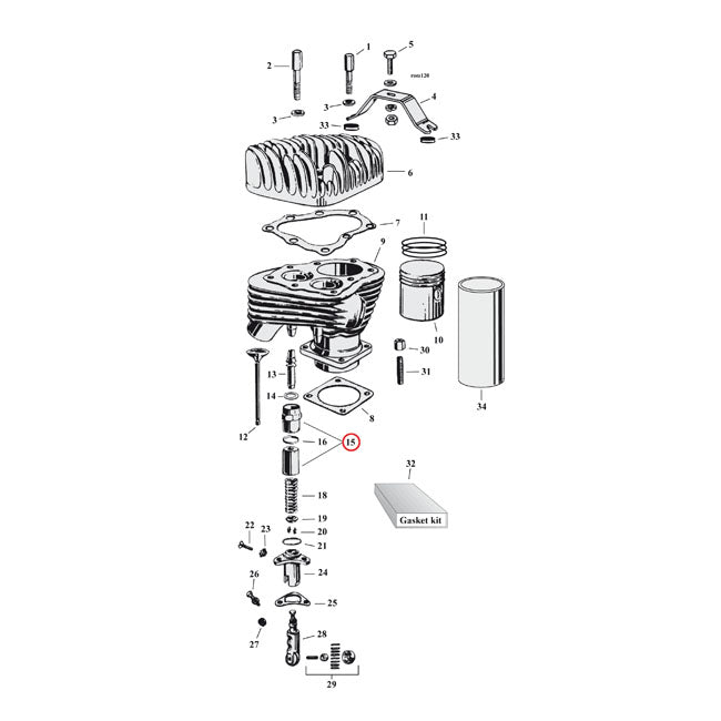 Valve spring cover. Upper & lower