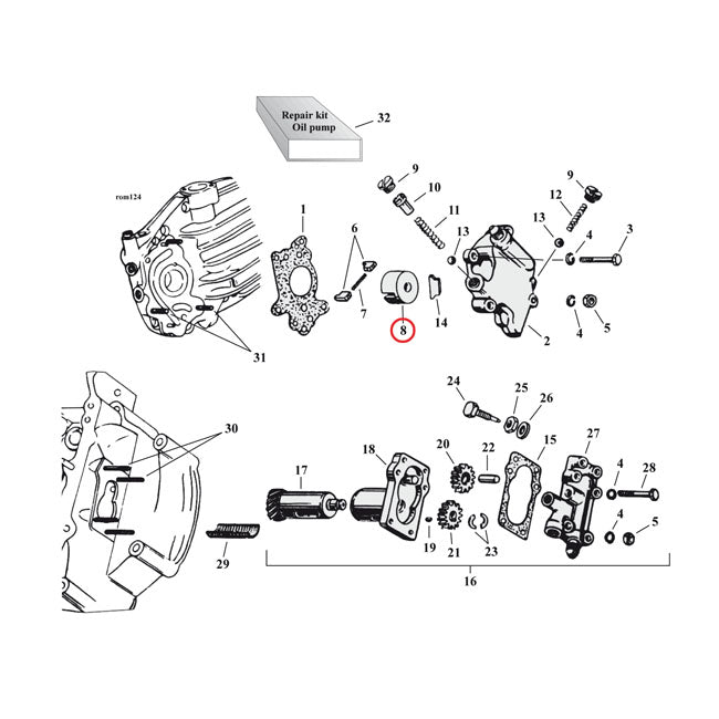 Holder, feed pump vane — 41-73 45" SV (NU)