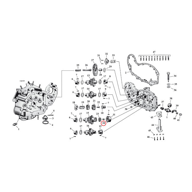 Woodruff key, circuit breaker drive gear