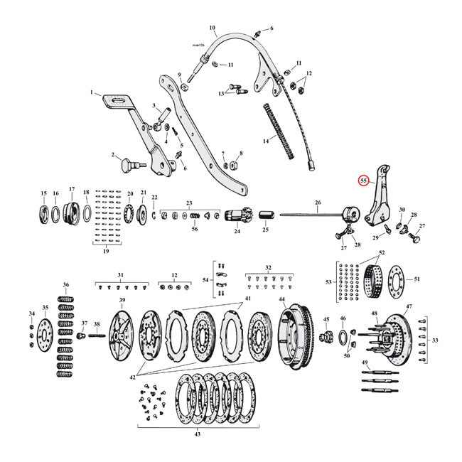 Clutch release lever, wide