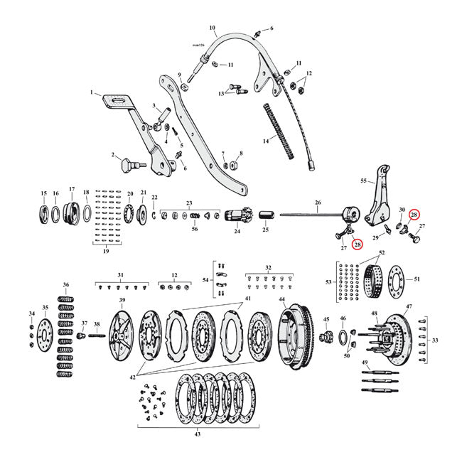Lockwasher, clutch release lever — 44-52 45" W models (NU)
