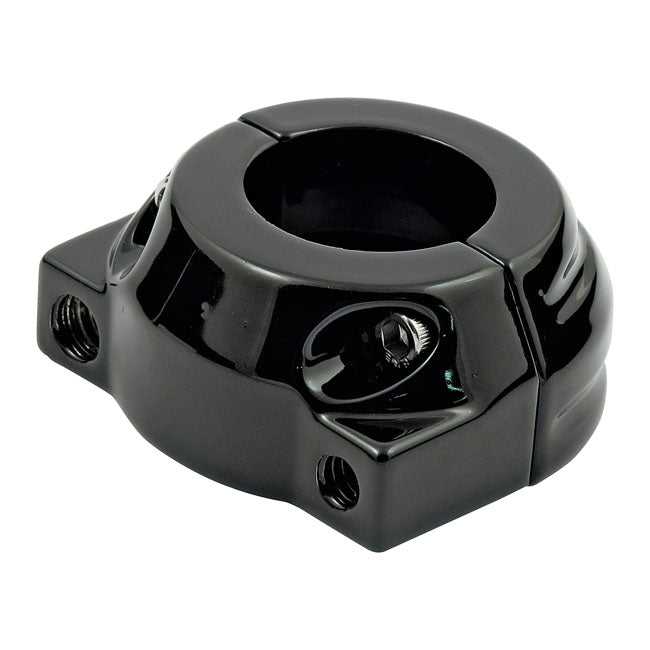 Custom throttle clamp, dual cable — 81-95 Big Twin; XL Sportster (NU)