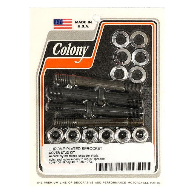 Colony, sprocket cover mount kit. Chrome — 35-73 45" (750cc) Flathead (NU)
