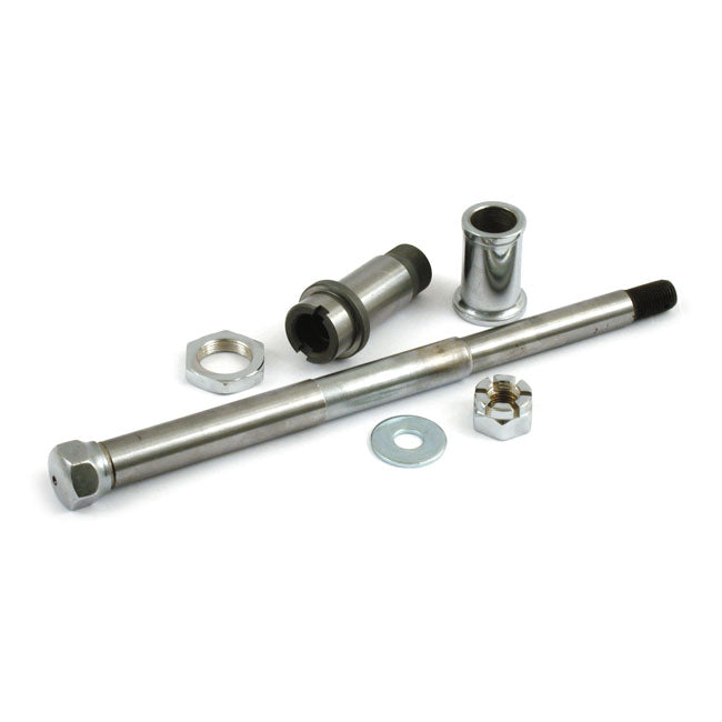 Front wheel axle set. Chrome