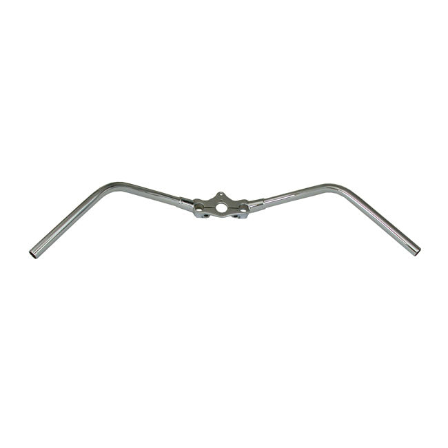 Early springer handlebar, inline, chrome — Custom H-D with early OEM or reproduction in-line Springer forks