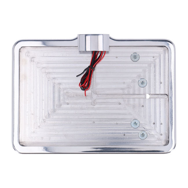 CPV, ''slide-in'' license plate bracket. Side mount, polished — 91-17 Dyna (NU)