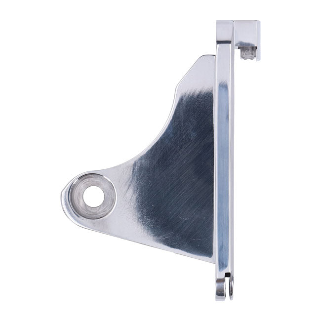 CPV, ''slide-in'' license plate bracket. Side mount, polished — 91-17 Dyna (NU)